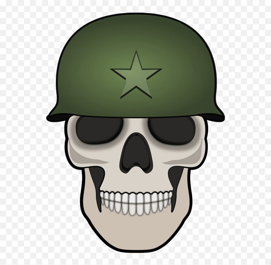 Reawakening - Skull Wearing A Military Helmet Clipart Free Scary Emoji,Army Skull Emoticons