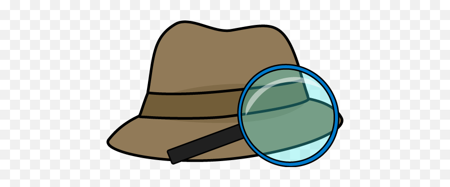 Detective Hat And Magnifying Glassclip Art - Detective Hat Detective Clipart Emoji,Using Magnifing Glass Emoticon