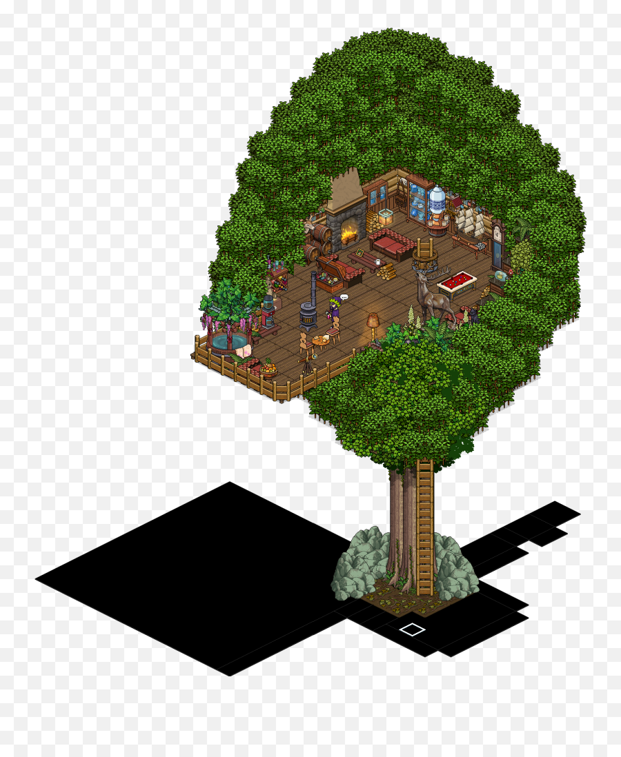 Habbo Sulake Tree House Free Hq Image - Tree House Room Habbo Emoji,Habbo Stars Emoticon Symbols