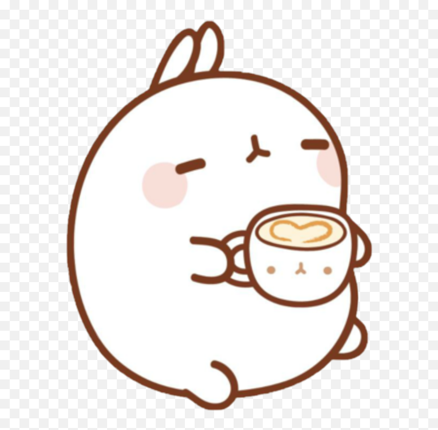 Kawaii Cute Rabbit Cup Sticker By Daniela Teixeira - Kawaii Png Emoji,Anime Rabbit Emojis
