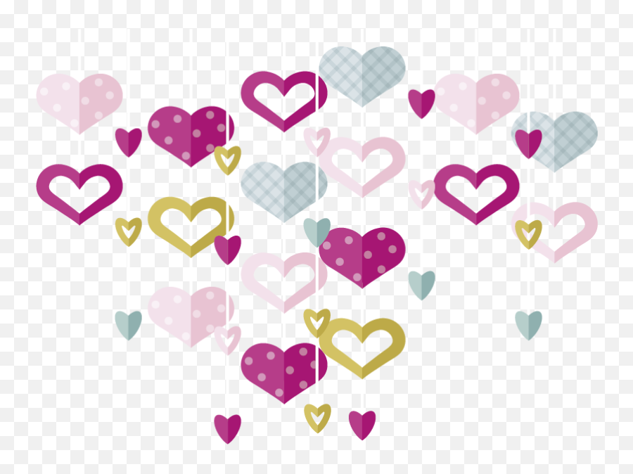 Sticker De Amor Guirnalda Corazones - Tenvinilo Guirnaldas De Corazones Png De Colores Emoji,Amor Dibujo Emoji
