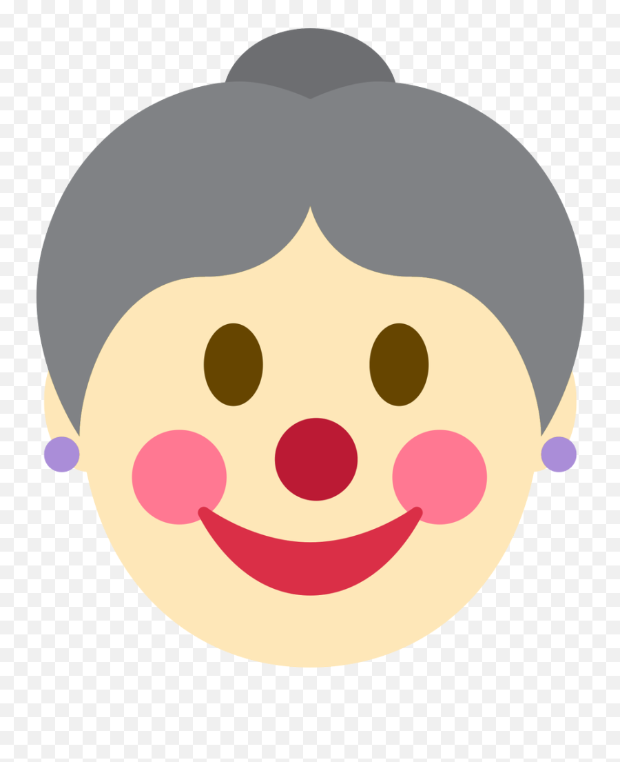 Emoji Face Mashup Bot On Twitter Old Woman Clown - Happy,The Old Emojis