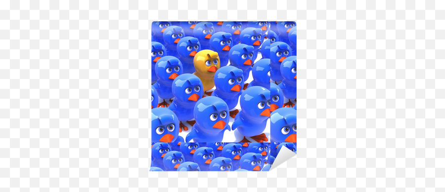 Little Yellow Chick Stands Out In Crowd Of Bluebirds Emoji,What Each Emoticon Stands For With Pictures