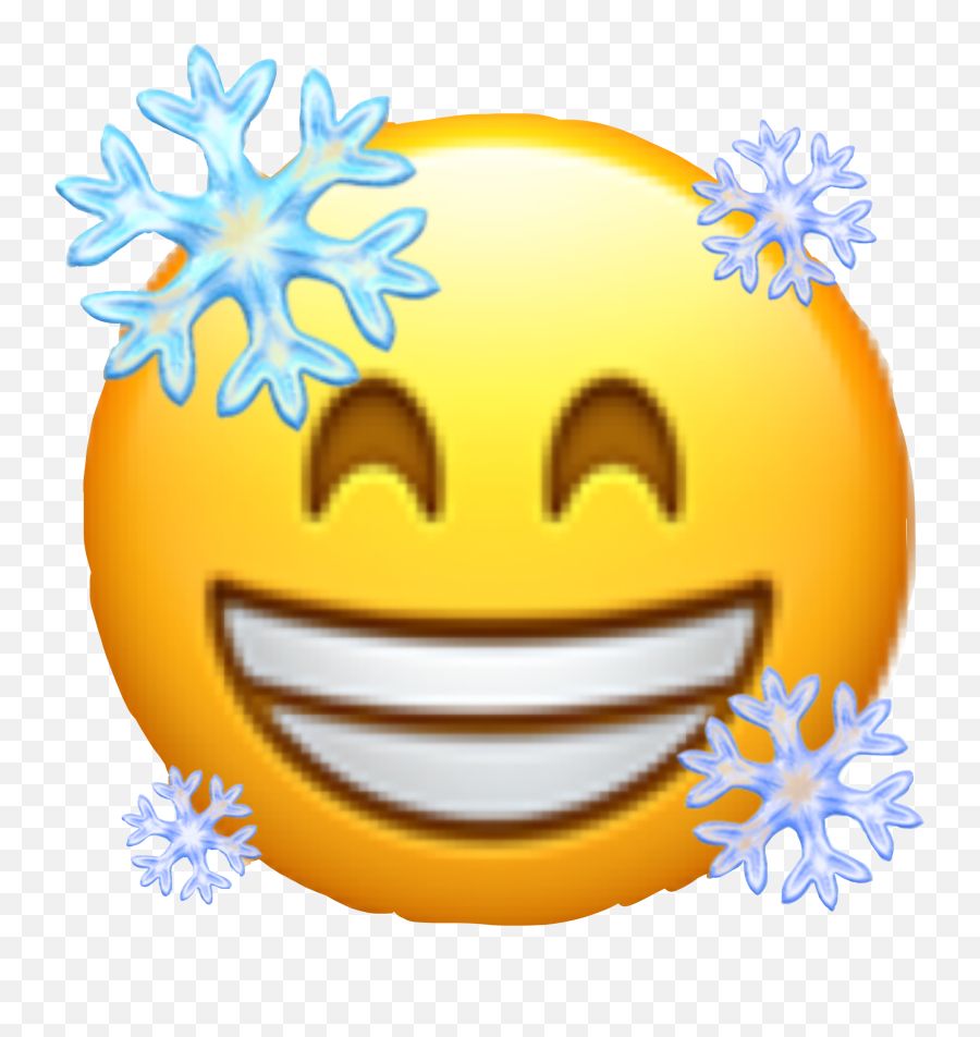 Emoji Snowy Happiness Sticker By Lizzy,Emoji With Human Smile