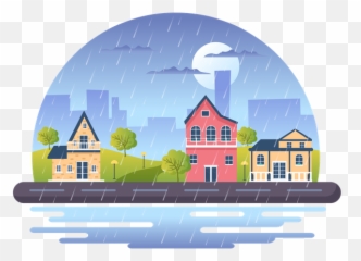 Rainy Icon - Download In Colored Outline Style Emoji,Cityscape Emoji