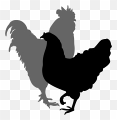 Muscle Clipart Rooster Muscle Rooster - Hen And Rooster Chicken Silhouette Emoji,Hand Rooster Emoji