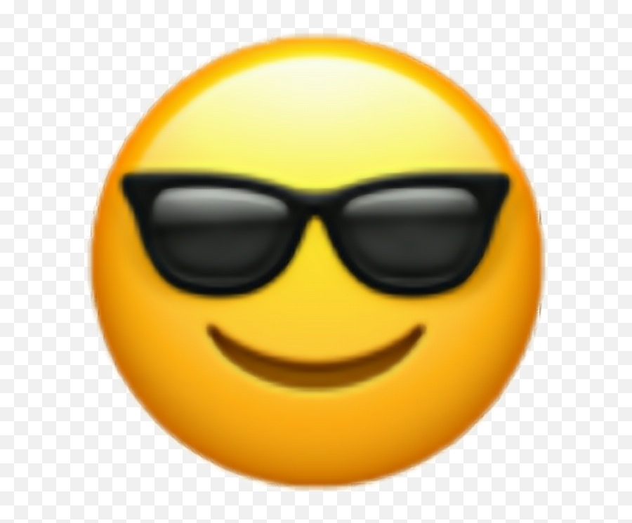 Cool Emoji Black Yellow Smile Sticker - Emoji Clipart,Inappropriate Emoji