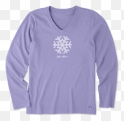 Sale Womenu0027s Primal Snowflake Long Sleeve Crusher Vee Life - Long Sleeve Emoji,Snowflake Face Emoji