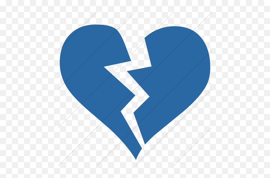Iconsetc Simple Blue Classica Broken Heart Icon - Broken Heart Png Blue Emoji,Broken Heart In Facebook Emoticon
