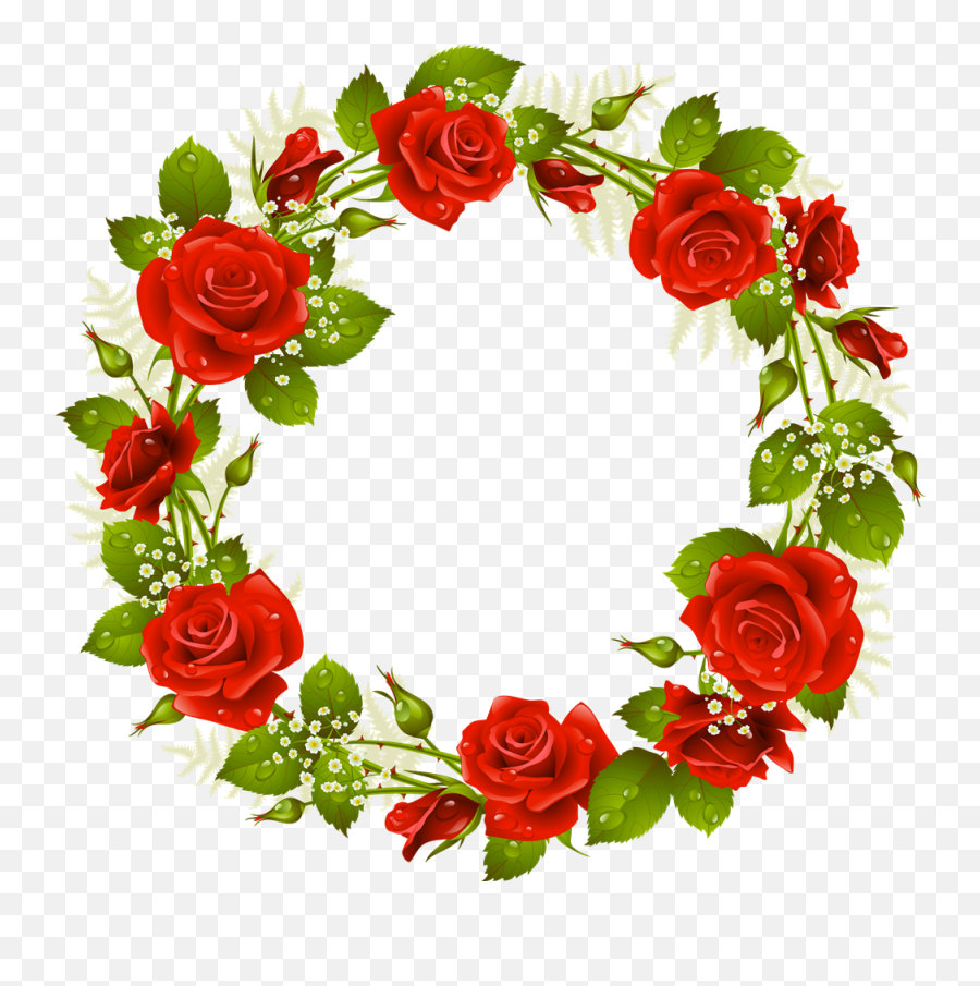 Garden Clipart Wreath - Red Rose Wreath Clip Art Png Red Rose Wreath Png Emoji,Red Rose Emoji