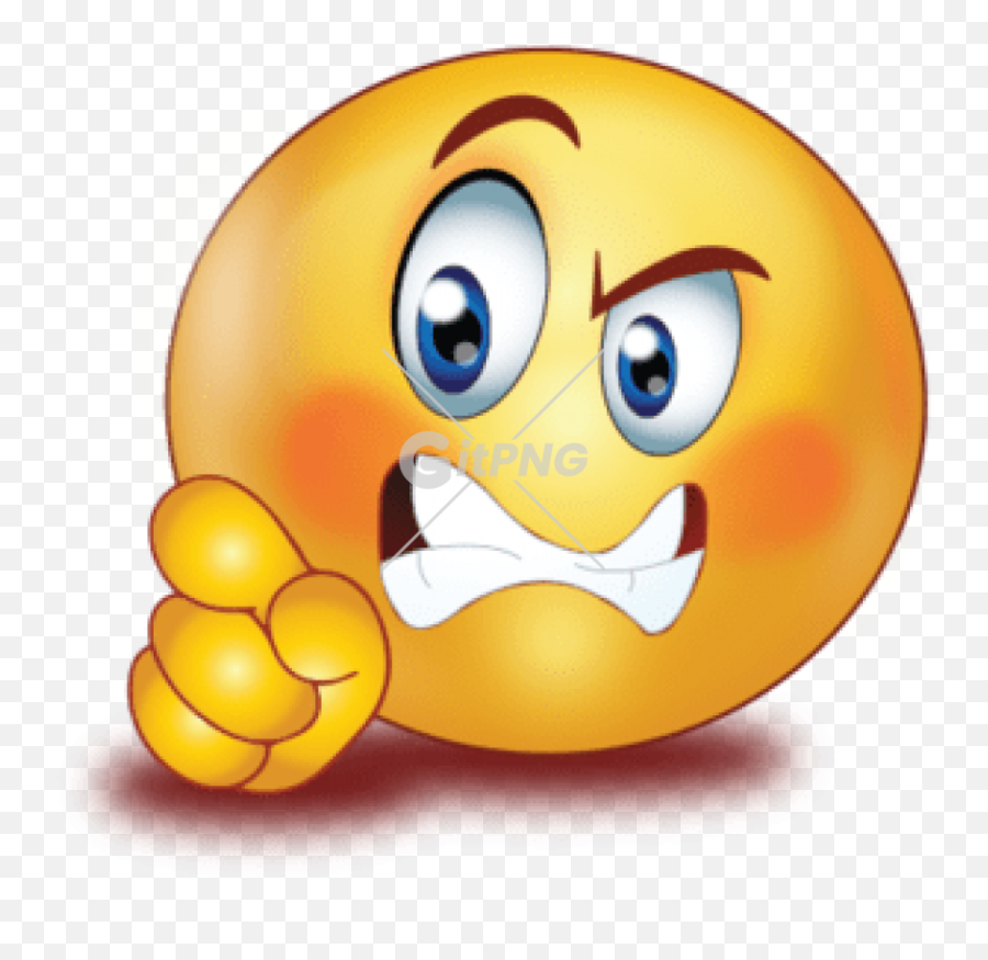 Angry Face With Pointing Finger Emoji - Angry Finger Pointing Cartoon,Mad Face Emoji
