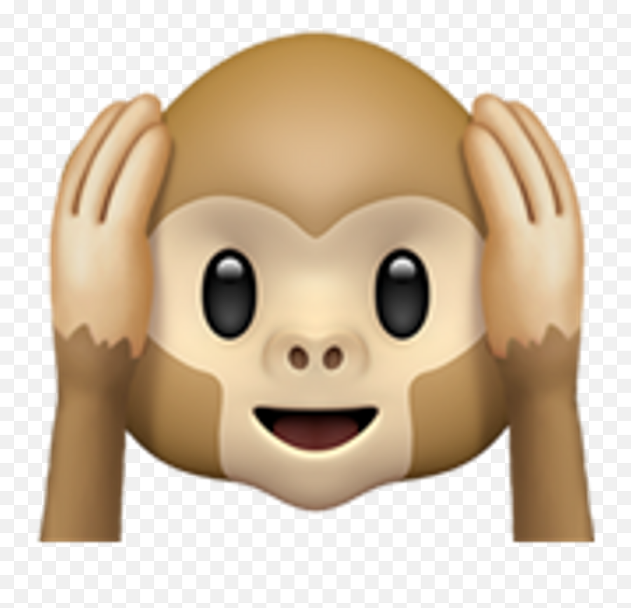 Download Monkey Whatsapp Emoji Ios - Monkey Covering Ears Emoji,Whatsapp Emoji