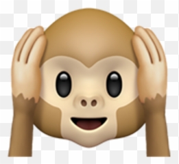 Download Monkey Whatsapp Emoji Ios - Monkey Covering Ears Emoji,Whatsapp Emoji
