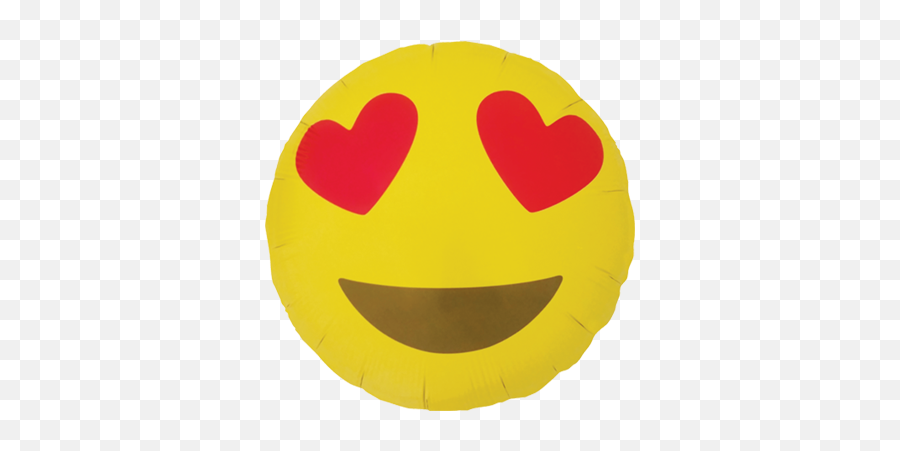 Emoji Heart Eyes Foil Round - Smiley Yeux Noirs,Hart Emoji