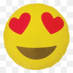 Emoji Heart Eyes Foil Round - Smiley Yeux Noirs,Hart Emoji