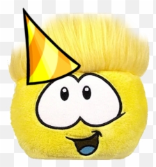 Party Yelle - Club Penguin Puffle Plush Emoji,Emoticon With Sunglasses With Party Hat