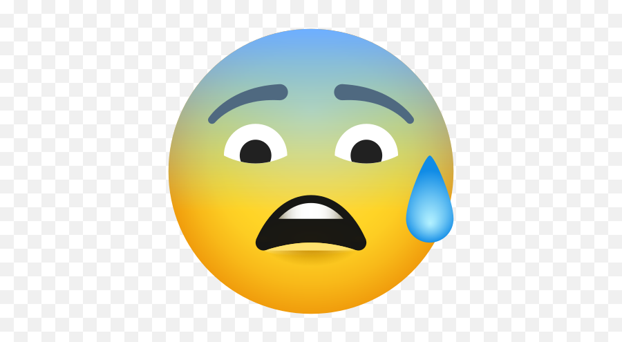 Anxious Face With Sweat Icon - Happy Emoji,Nervous Emoji