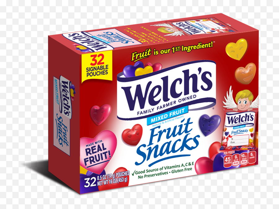 Welchu0027s Valentineu0027s Fruit Snacks Mixed Fruit 32 Ct 05 Oz - Walmartcom Day Fruit Snacks Emoji,Emoji Rice Krispie Treats