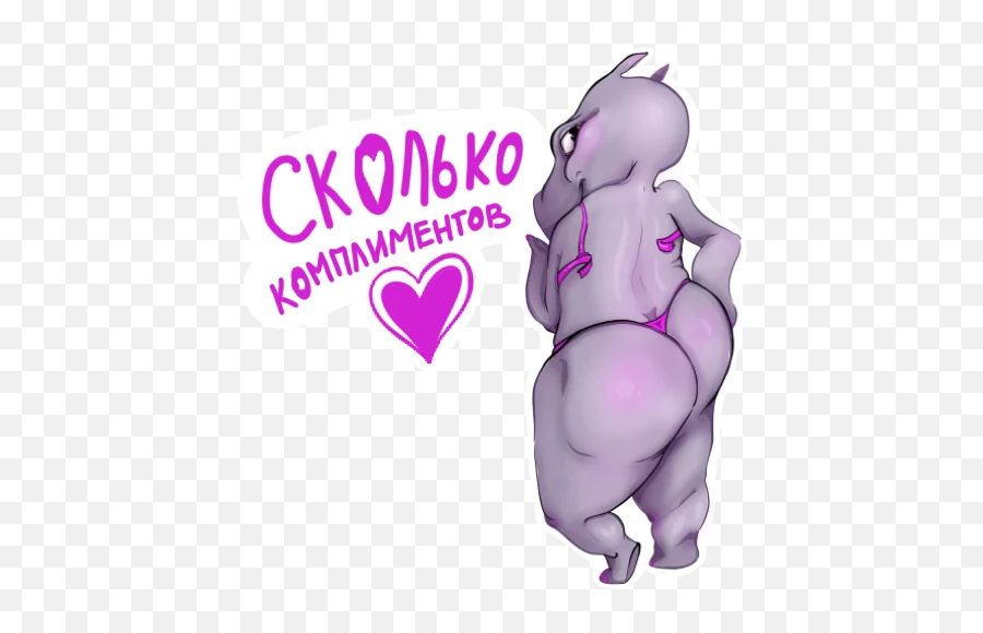 Telegram Sticker From Darling Hippo Pack Emoji,Purple Hippo Emoji