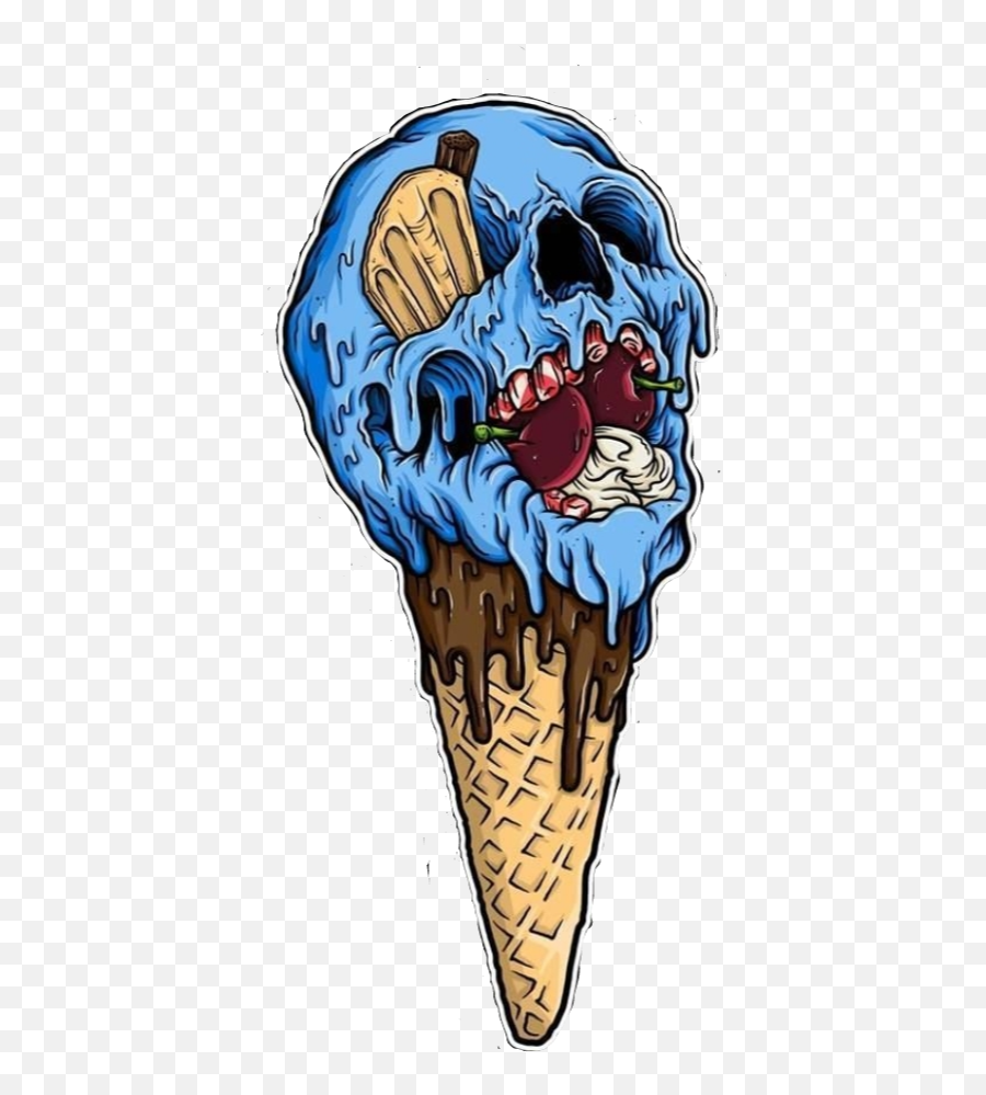 Deathicecream Skulls Skull Sticker - Ice Cream Skull Emoji,Iscream Emoji
