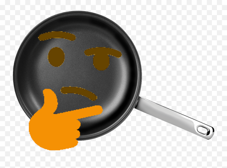 Pan Thinking Emoji Sticker - Nonstick Coating,Frying Pan Emoji