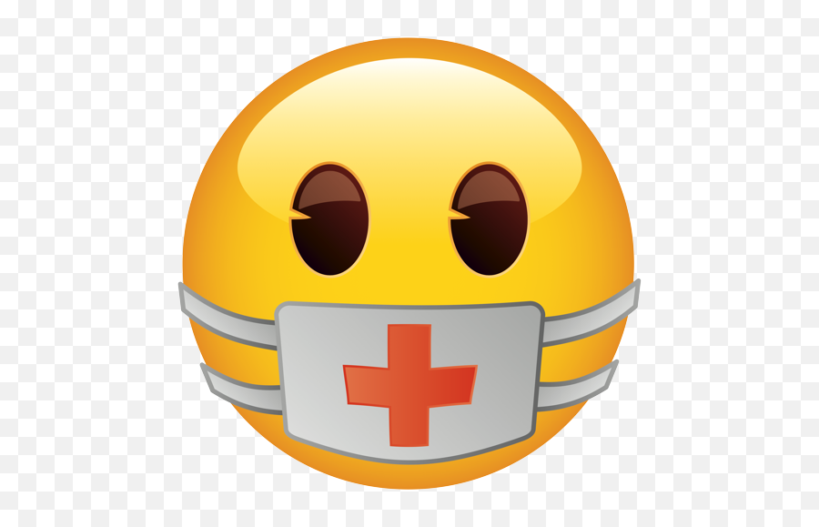Face With Medical Mask 0 - Emoji Face Mask Sick,Emoji Faces Sick