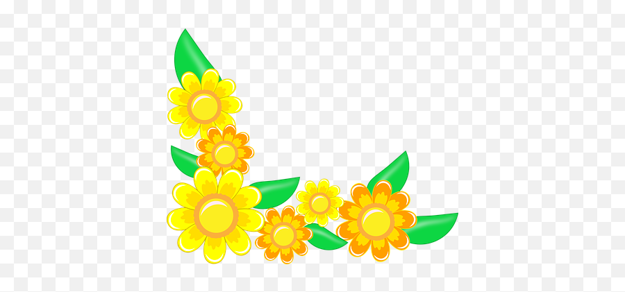 Free Orange Flower Orange Vectors - Yellow Orange Rose Border Emoji,Chrysanthemum Emoji
