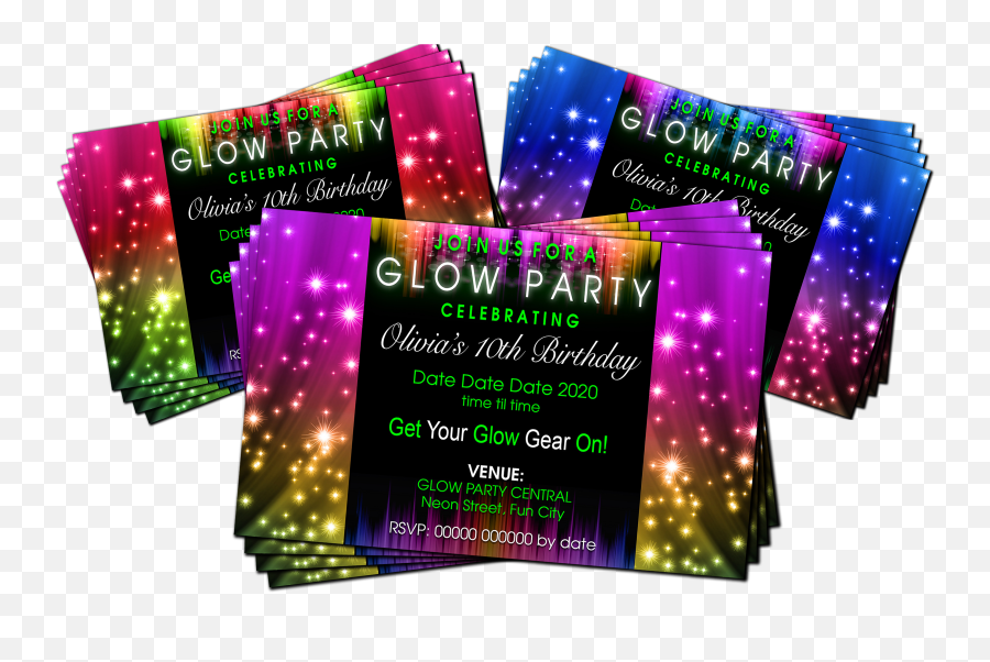 24 Disco Dance Party Invitations - For Party Emoji,Rollerskating Emoji Party Invitations