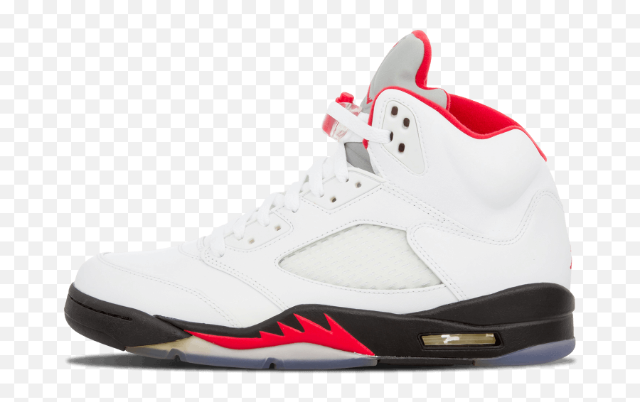 Jordan Retro 5 Fire Red Gs - White Red And Black Jordan 5 Emoji,Air Jordan Emoji