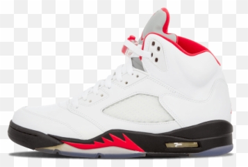 Jordan Retro 5 Fire Red Gs - White Red And Black Jordan 5 Emoji,Air Jordan Emoji