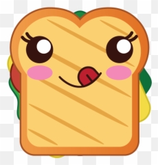 Kawaii Food Sandwich Illustration Svg - Language Emoji,Sandwich Emoticon Code
