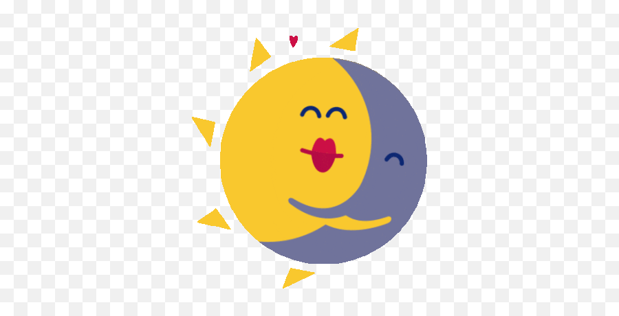 Sun And Moon Embrace Gif - Universe Sun Moon Discover U0026 Share Gifs Happy Emoji,Emoticon For Hug