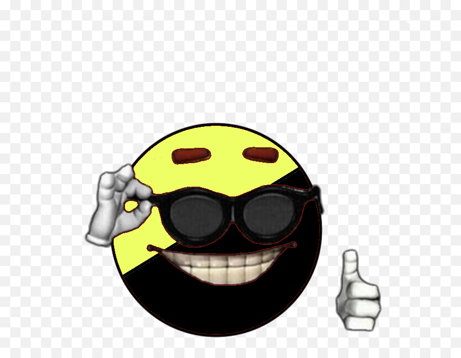 Scribbles Political Sunglasses Guy Emoji,Grayscale Emoticon