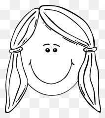 Smiling Girl Face Balck U0026 White Svg Vector Smiling Girl - Sister Face Clipart Black And White Emoji,Emoticon Black And Whiteclipart
