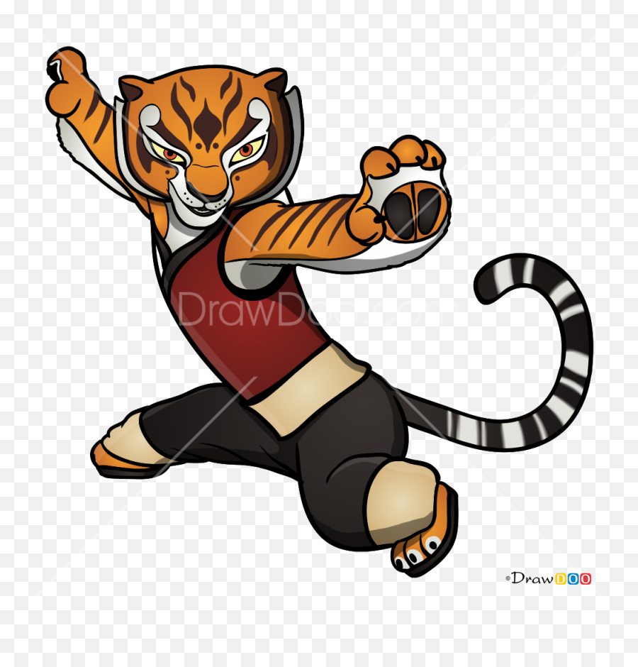How To Draw Tigress Kung Fu Panda - Tigresa Kung Fu Panda Draw Emoji,Kung Fu Panda Emoji