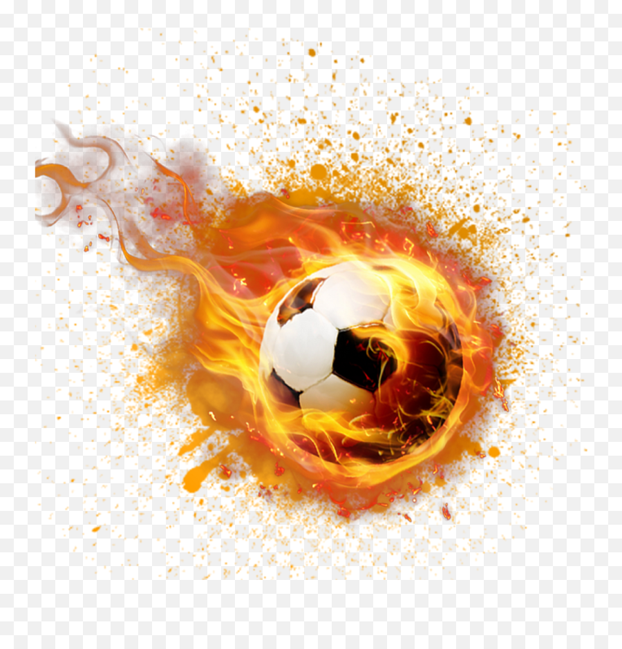 Download Football On Fire Png Download - Fire Football Logo Png Emoji,Soccer Ball Emoji Png