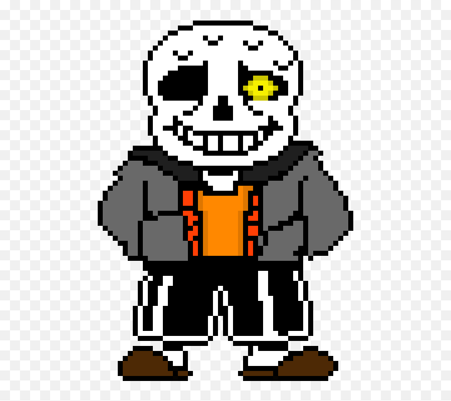 Realitytale Sans - Pixel Art Evil Clipart Full Size Sans With Papyrus Scarf Sprite Emoji,Undertale Sans Emoji