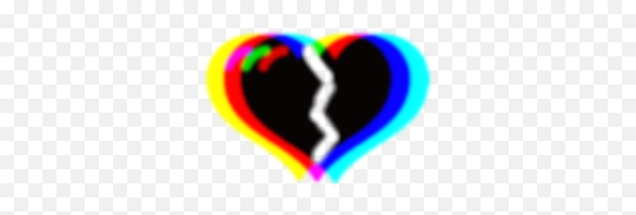 Broke Heart Blackheart Glitch Sticker - Language Emoji,Broke Heart Emoji