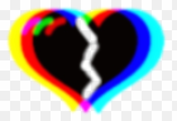 Broke Heart Blackheart Glitch Sticker - Language Emoji,Broke Heart Emoji