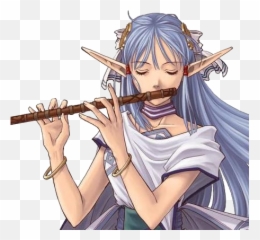 Elfplayingflute Elf Flute Sticker - Anime Elf Girl Flute Emoji,Emoji Playing The Flute