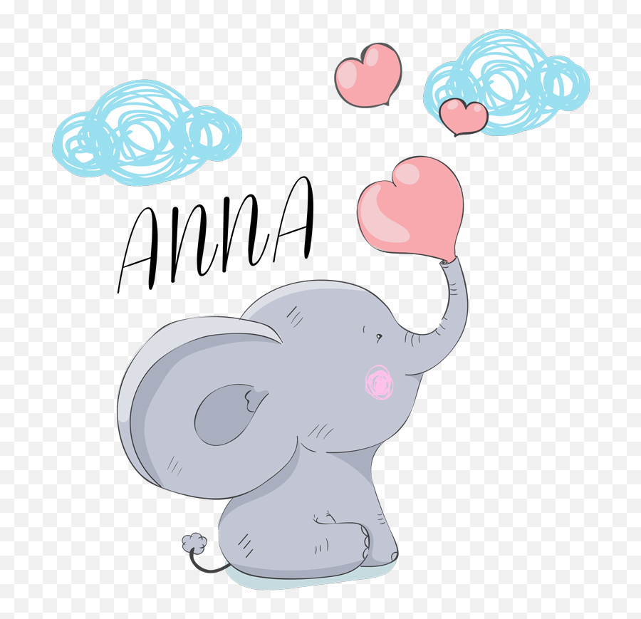 Name Translations Wall Decal - Sonik Rysunek Dla Dzieci Emoji,Elephant Emoji
