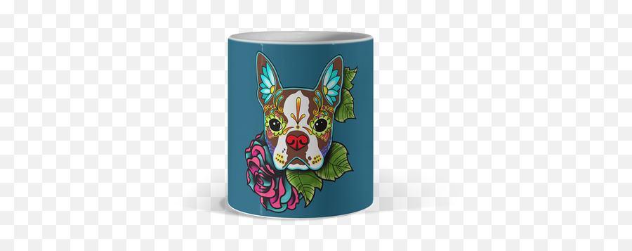 Trending Dog Mugs Design By Humans - Buldog Frances En Calavera Emoji,Bulldog Emojis