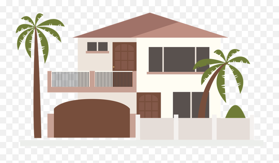 Icon Home Palm Trees Design Clip Art - Modern Dream House Clipart Emoji,Human Emotion Tree Art Design Art