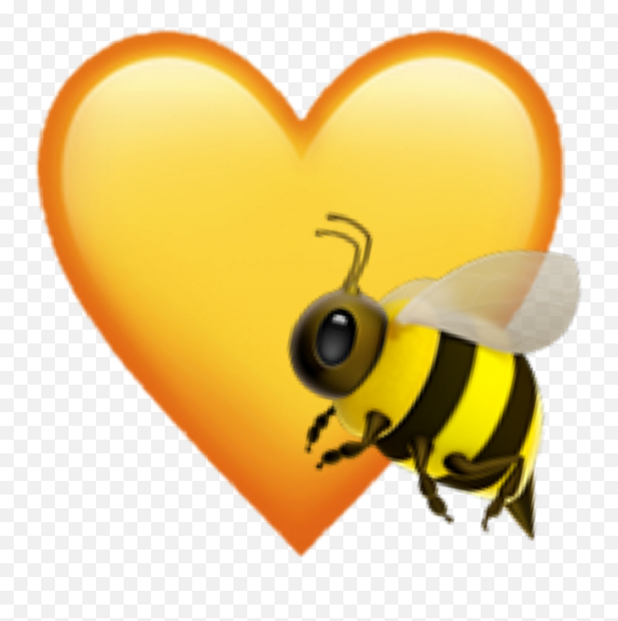 Heart Yellow Bee Cute Sticker - Happy Emoji,Yellow Heart Emoji Tumblr