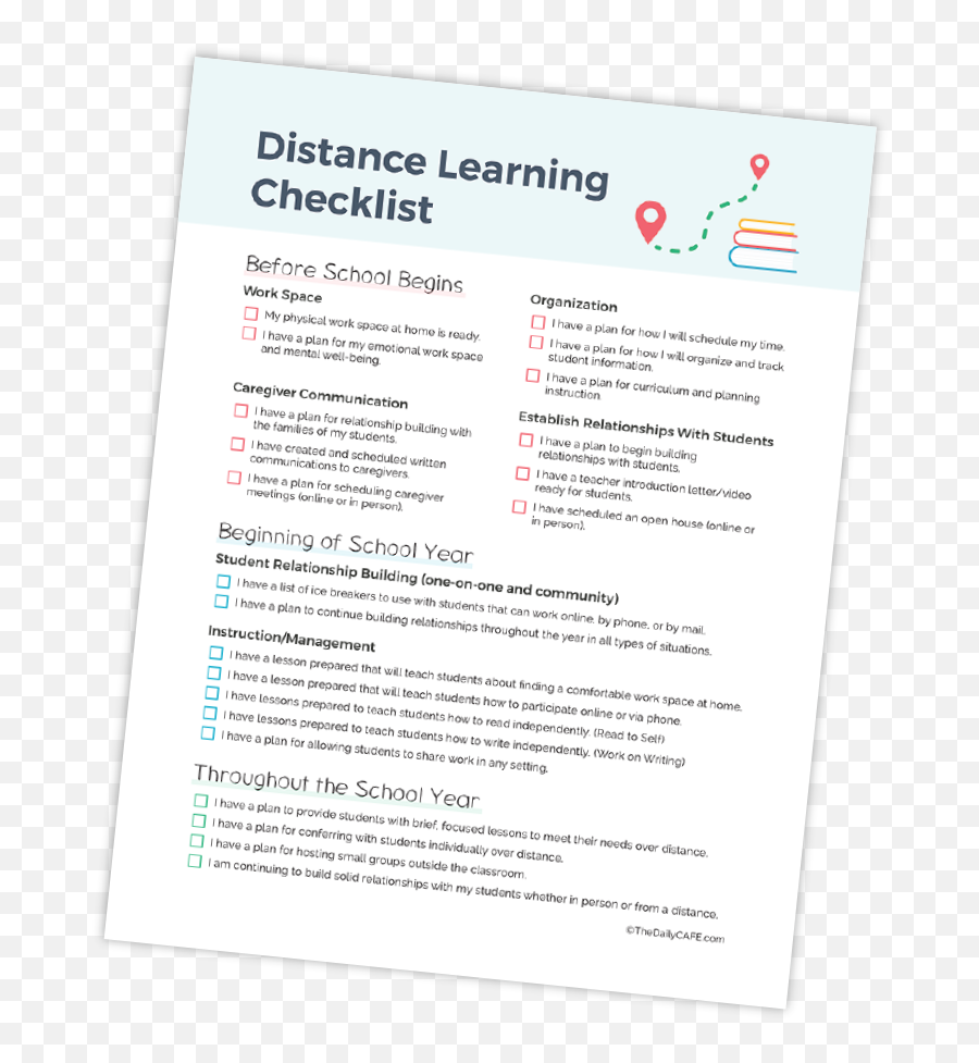 Distance Learning Checklist - Document Emoji,Emotion Checkist