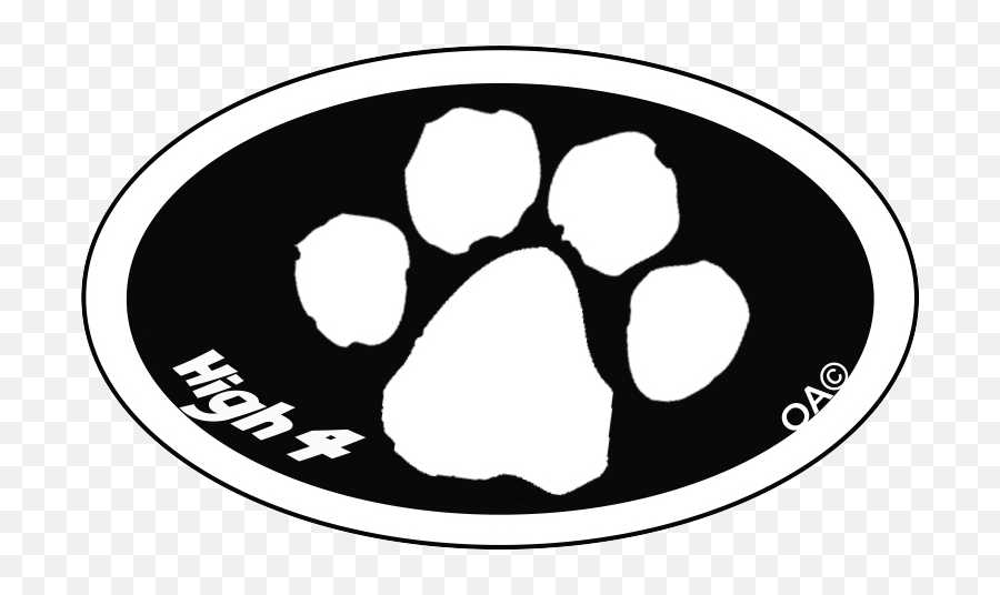 High Four Dog Paw Large Sticker - Outdoor Addiction Dot Emoji,Dog Paw Emoticons