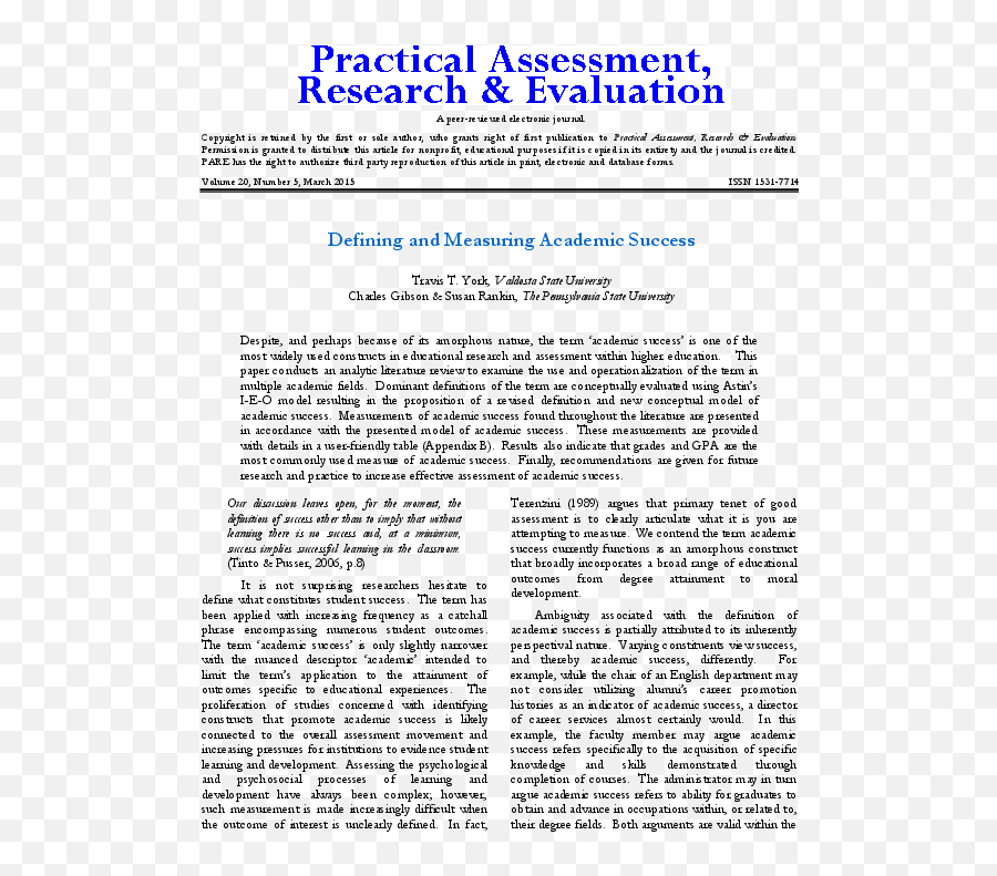 Defining And Measuring Academic Success - Document Emoji,Primary Emotions Of Travis Coates