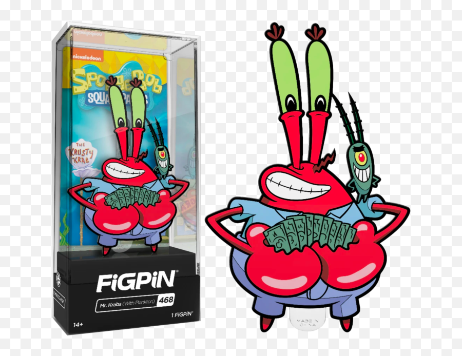 Spongebob Squarepants - Mr Krabs With Plankton Figpin Enamel Pin Emoji,Mr. Krabs Emoticon Facebook