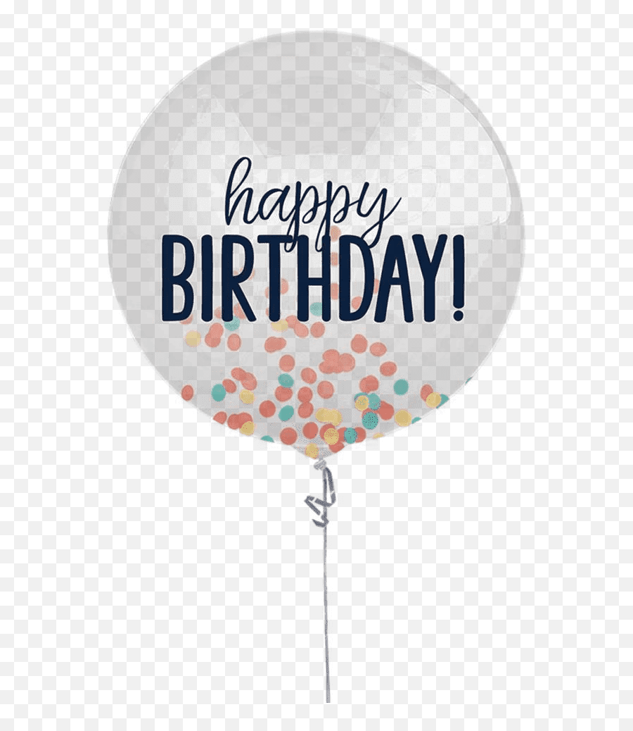 Happy Birthday 24u2033 Clear Jumbo Latex Balloon U0026 Multi - Color Confetti Emoji,Birthday Cake Emoji Code For Facebook
