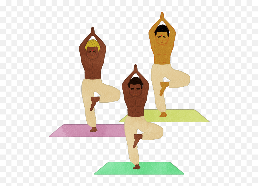 Man Doing Tree Pose Yoga On Yoga Mat - Cute2u A Free Cute Emoji,Man Meditation Emoji